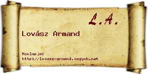 Lovász Armand névjegykártya